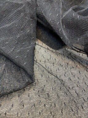 Black Stretch Swiss Dot Sheer Mesh Fabric 2 Yards 1 Ft x 55” Wide